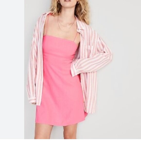 ⭐️Fit & Flare Tie-Shoulder Hipster Hippie Art Boho Bohemian Vaca Mini Cami Dress - Picture 1 of 6